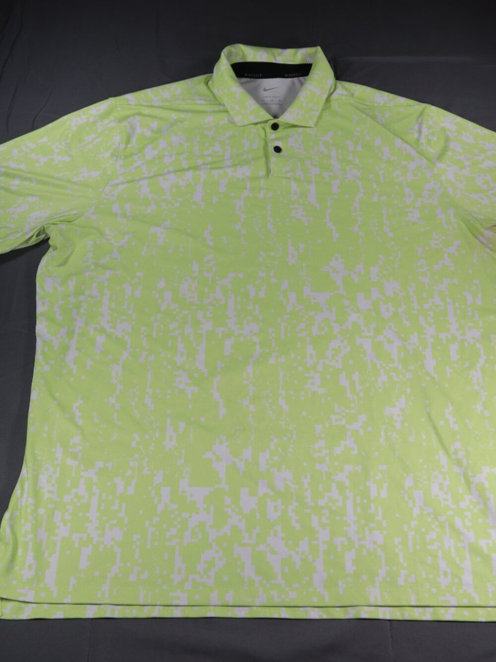 Nike Golf Men's Yellow Vapor Camo Polo Shirt XL Medium Dri Fit Lightweight